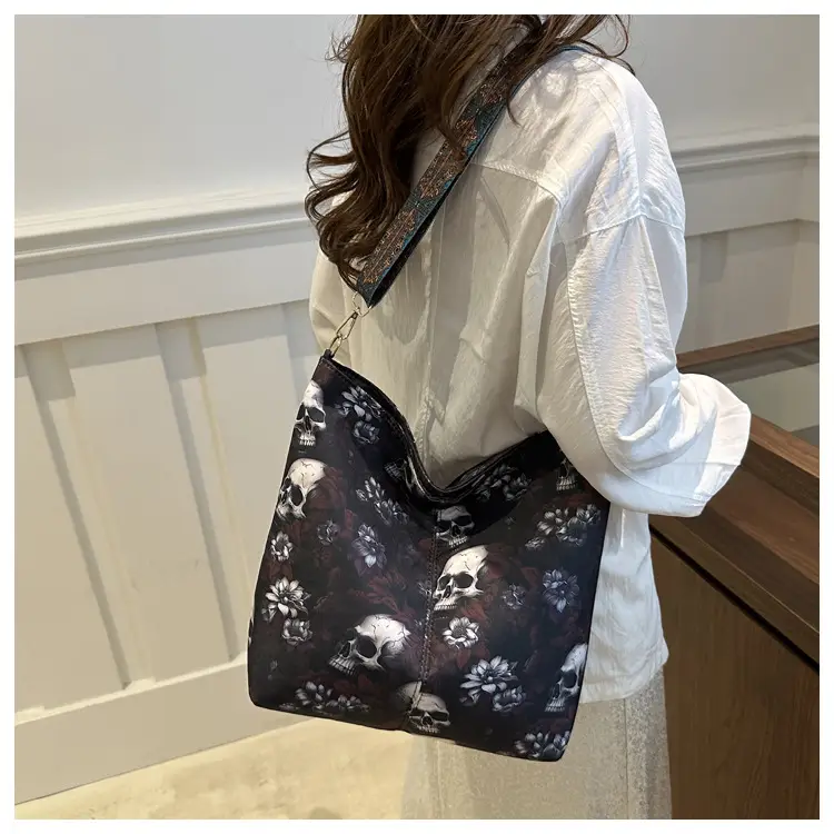 Navy Blue Skull Crossbody Bag Large Capacity — feature 13