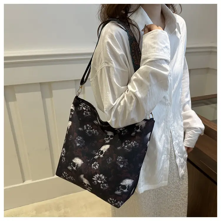Navy Blue Skull Crossbody Bag Large Capacity — feature 14
