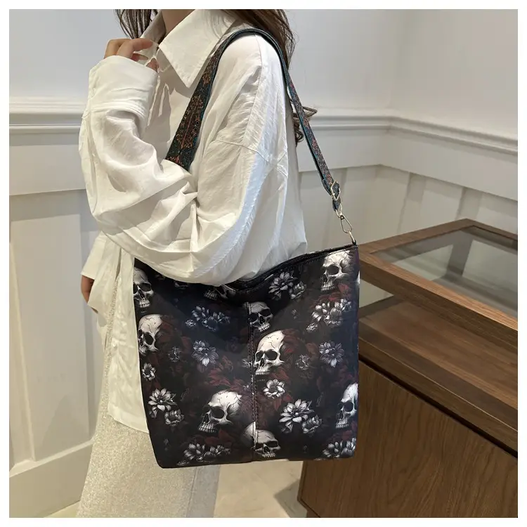 Navy Blue Skull Crossbody Bag Large Capacity — feature 15