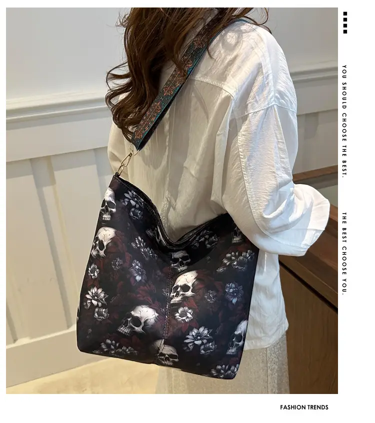 Navy Blue Skull Crossbody Bag Large Capacity — feature 1