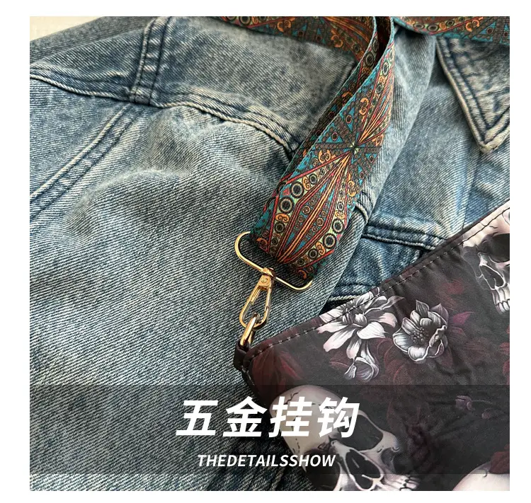 Navy Blue Skull Crossbody Bag Large Capacity — feature 4