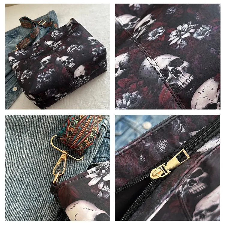 Navy Blue Skull Crossbody Bag Large Capacity — feature 8