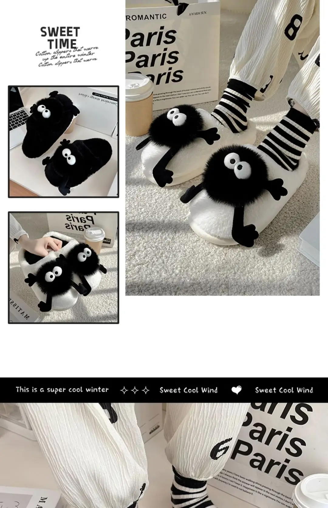 Coal Ball Cotton Slippers for Women, Autumn and Winter Indoor Home Slippers, Autumn and Winter Non-Slip, Warm and Cute Cotton Slippers for Women Wholesale — feature 39
