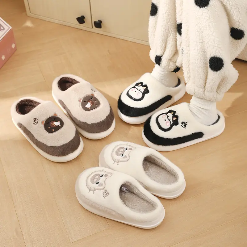 Nanbo Wan Cotton Slippers Women's Winter Home New Thick Bottom Non-slip Warm Plush Couple Cotton Slippers Men's Wholesale - Image 4