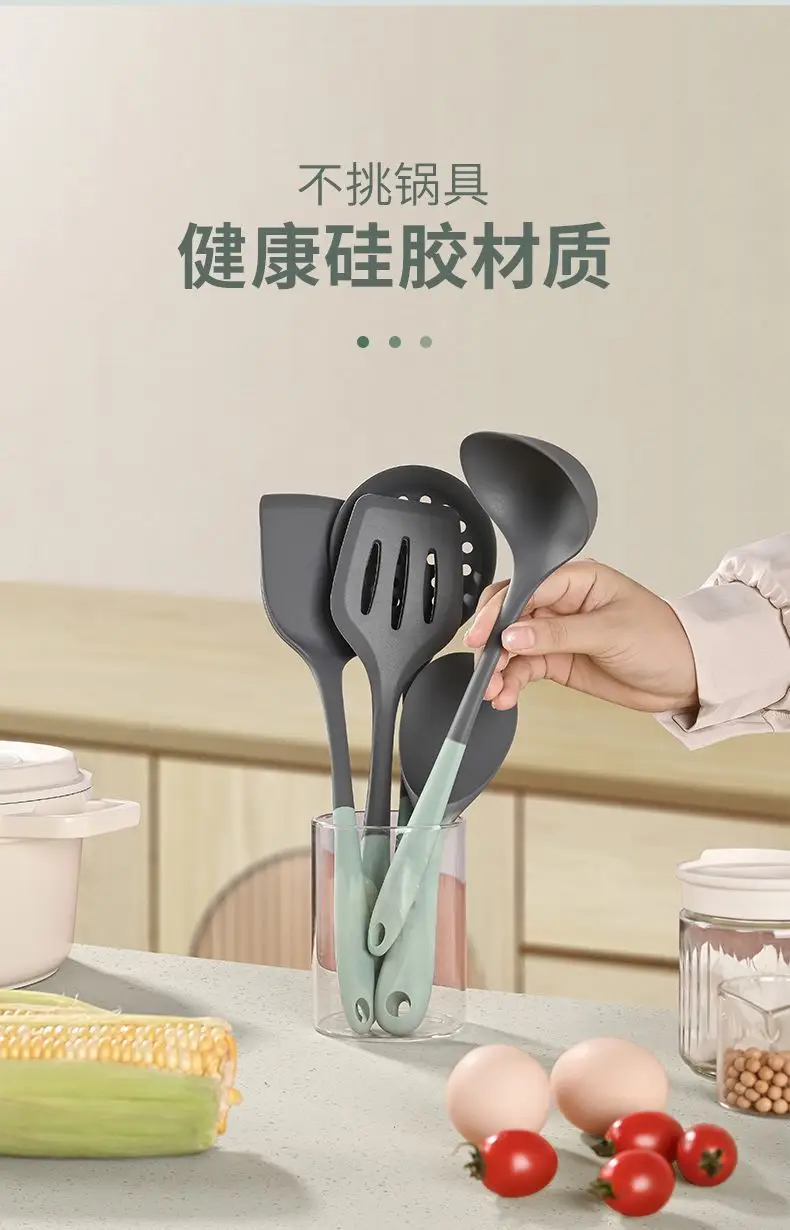 Household Silicone Spatula, Two-Tone Silicone Cooking Spatula, Kitchen Cooking Spoon, High-Temperature Resistant Spatula Set Wholesale — feature 5