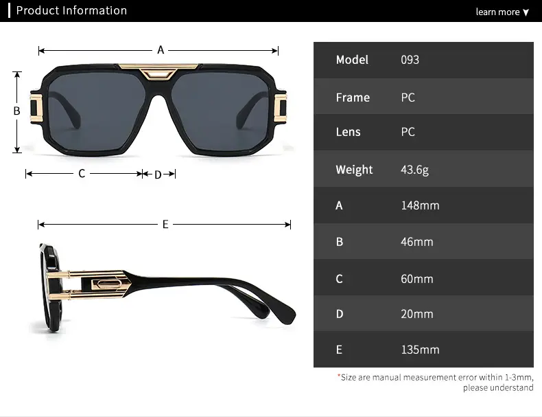 2024 Men Sunglasses Gold Gradient Large Frame — feature 1