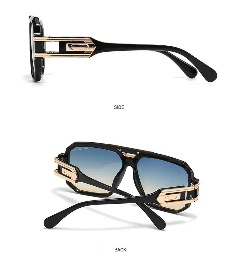 2024 Men Sunglasses Gold Gradient Large Frame — feature 12