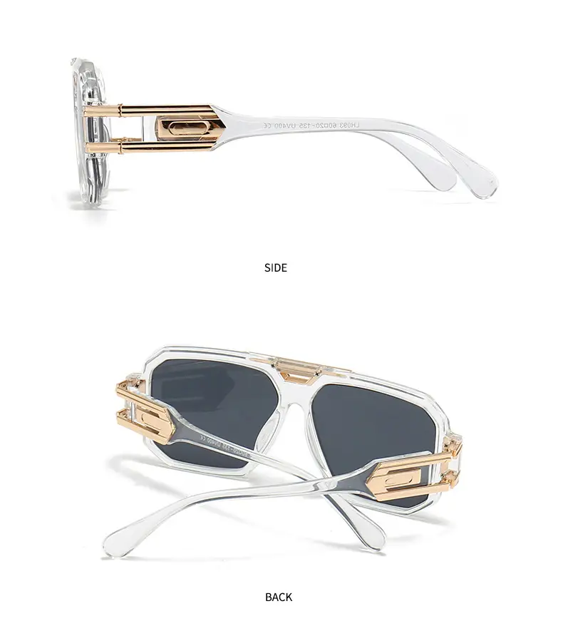 2024 Men Sunglasses Gold Gradient Large Frame — feature 14