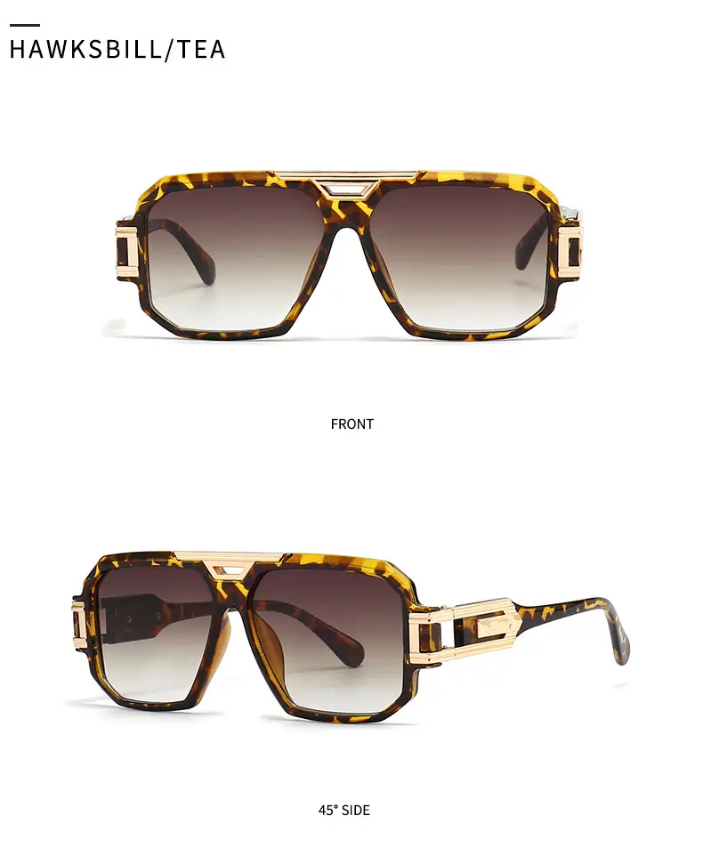 2024 Men Sunglasses Gold Gradient Large Frame — feature 15