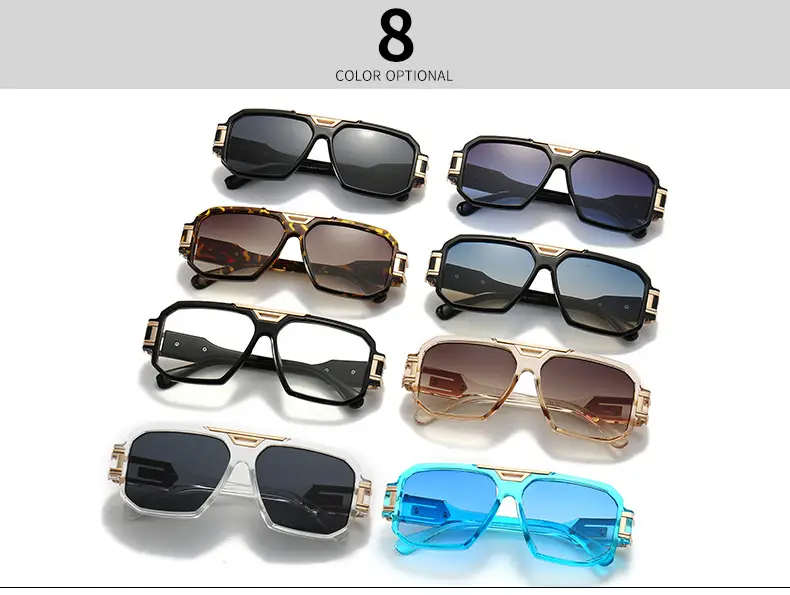 2024 Men Sunglasses Gold Gradient Large Frame — feature 2