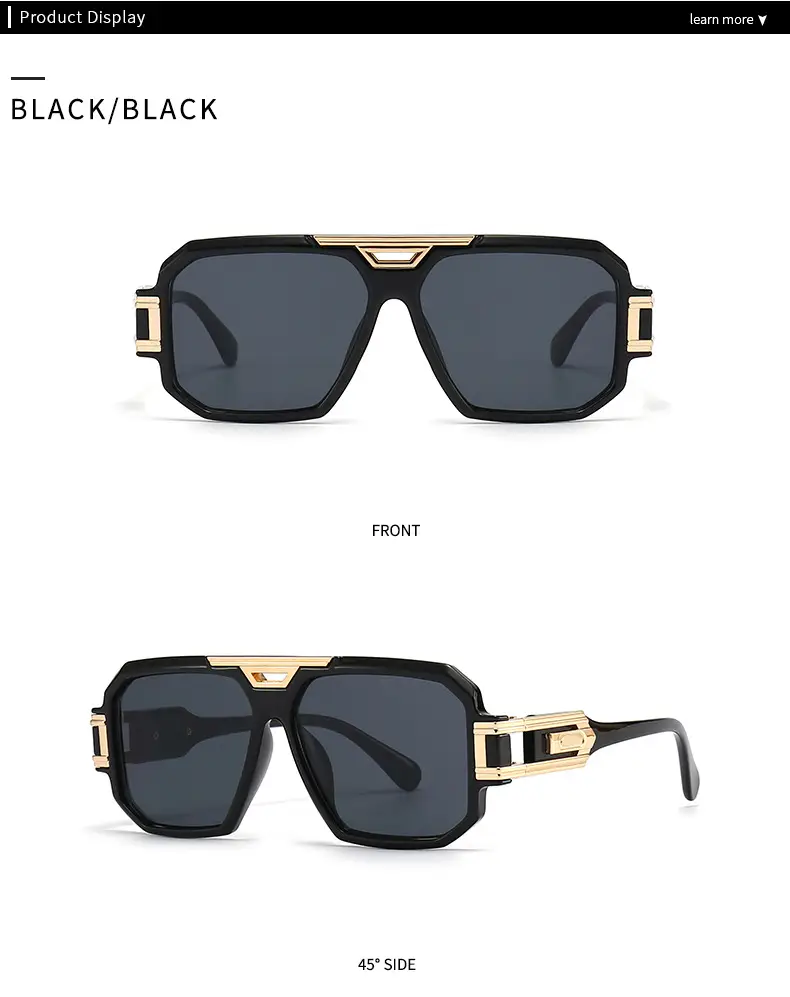2024 Men Sunglasses Gold Gradient Large Frame — feature 5
