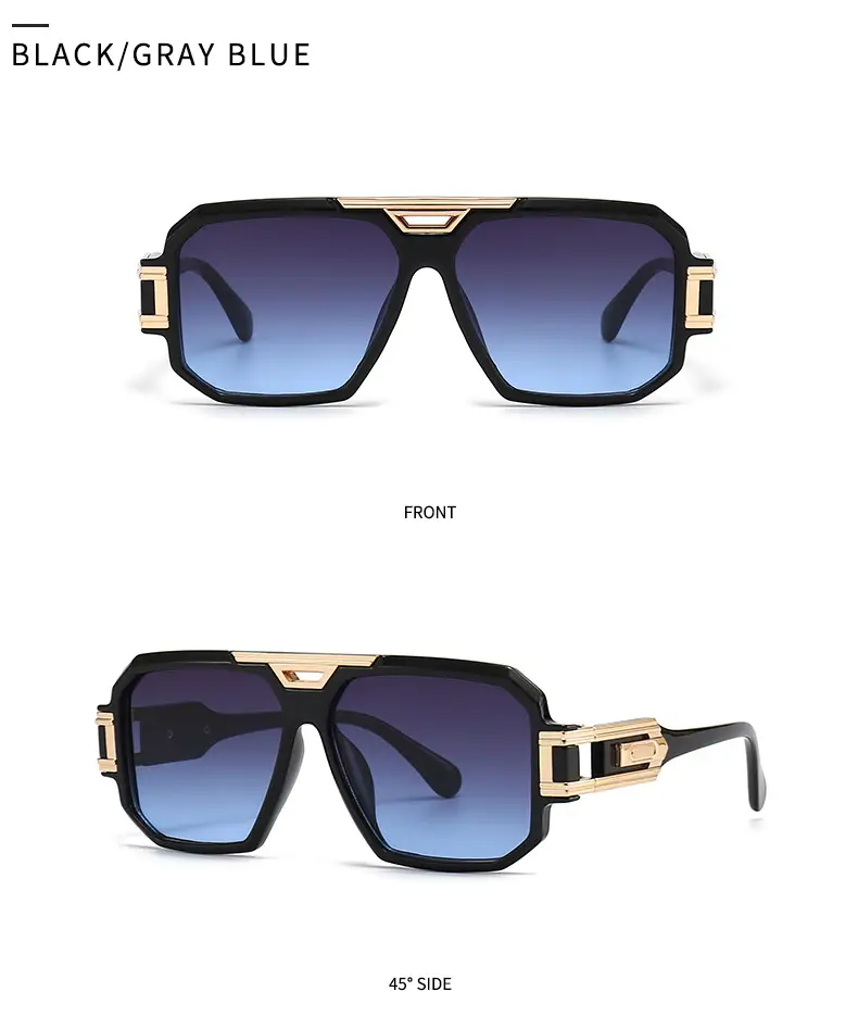 2024 Men Sunglasses Gold Gradient Large Frame — feature 7