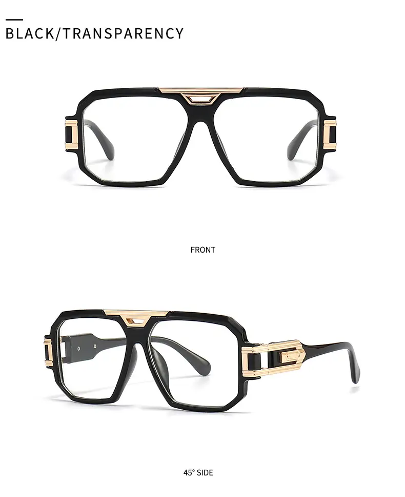 2024 Men Sunglasses Gold Gradient Large Frame — feature 9