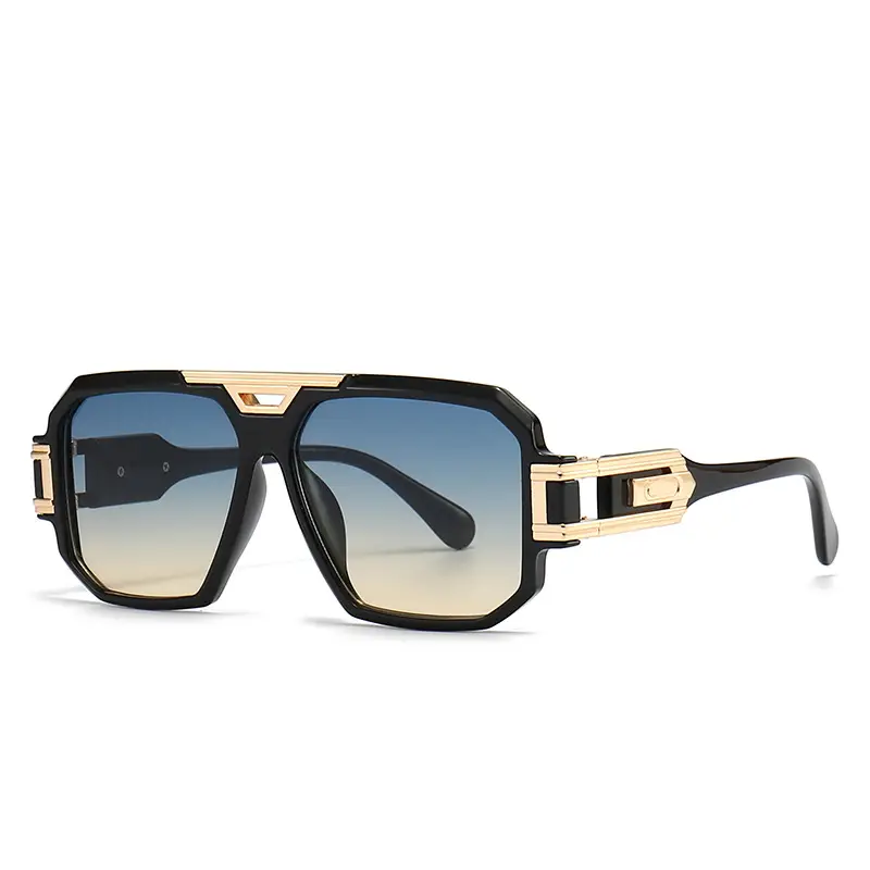 2024 Men Sunglasses Gold Gradient Large Frame