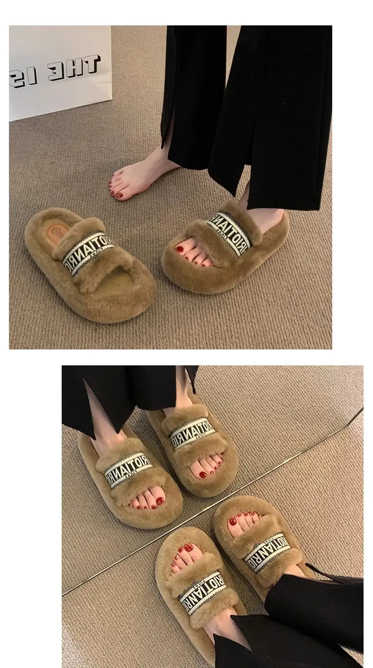 2025 New Autumn and Winter Indoor and Outdoor Home Furry Slippers for Women, Thick-Soled, Non-Slip, Comfortable, Trendy, Casual, Versatile Furry Slippers — feature 10