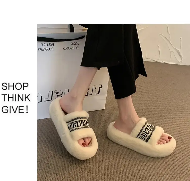 2025 New Autumn and Winter Indoor and Outdoor Home Furry Slippers for Women, Thick-Soled, Non-Slip, Comfortable, Trendy, Casual, Versatile Furry Slippers — feature 11