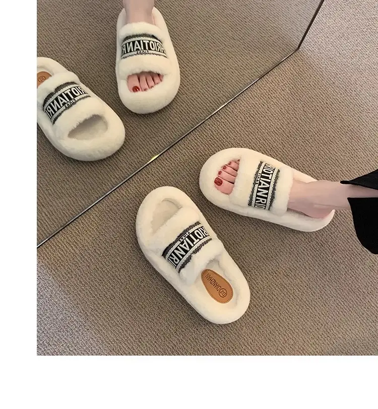 2025 New Autumn and Winter Indoor and Outdoor Home Furry Slippers for Women, Thick-Soled, Non-Slip, Comfortable, Trendy, Casual, Versatile Furry Slippers — feature 13