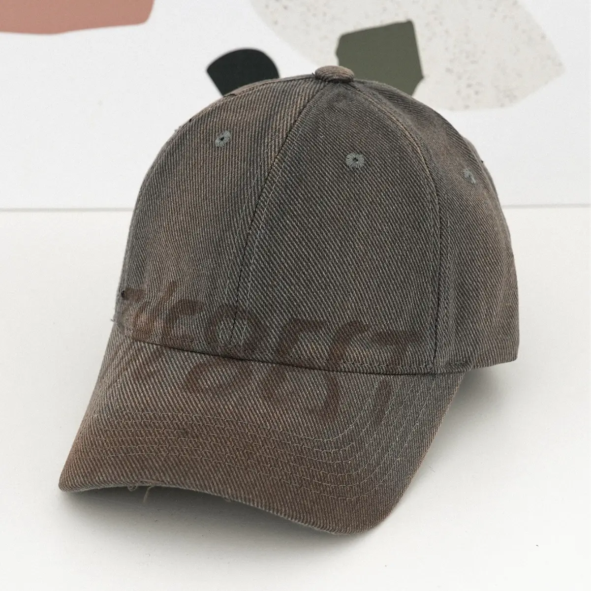 Men Women Printed Gradient Graffiti Cap Brown - Image 7