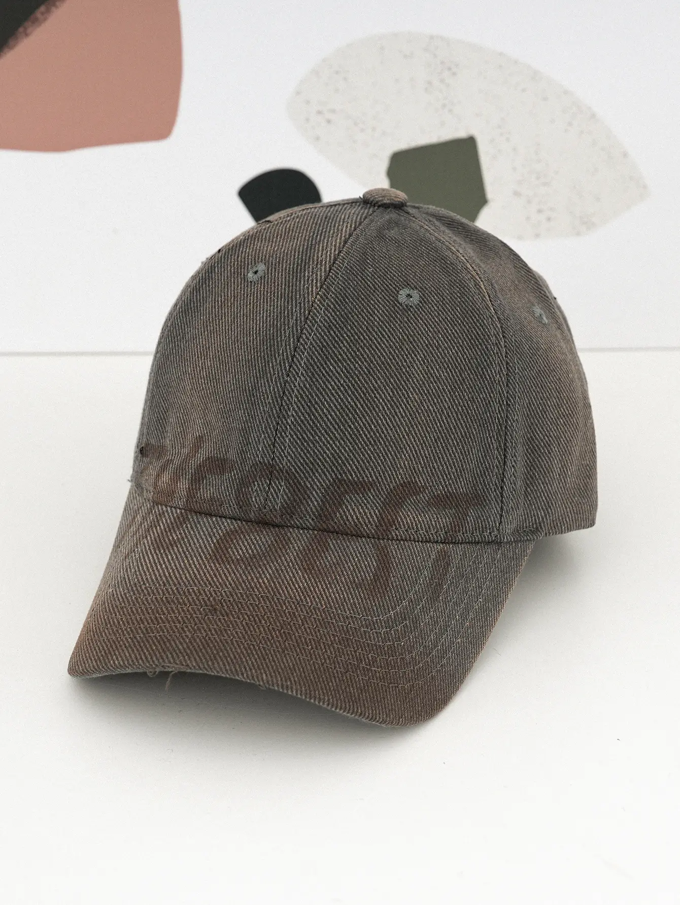Men Women Printed Gradient Graffiti Cap Brown — feature 6