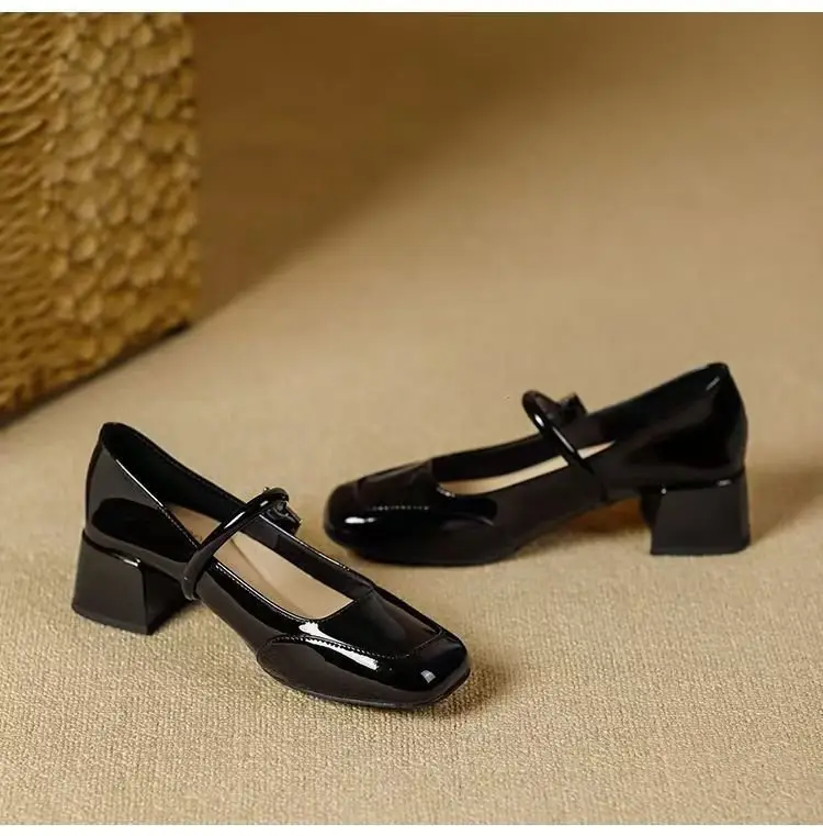 Vintage Mary Elegant Chanel Style Small Leather Shoes Women's Shallow Mouth 2024 New Evening Style French Fashionable Lightweight Single-layer Shoes for Women — feature 5
