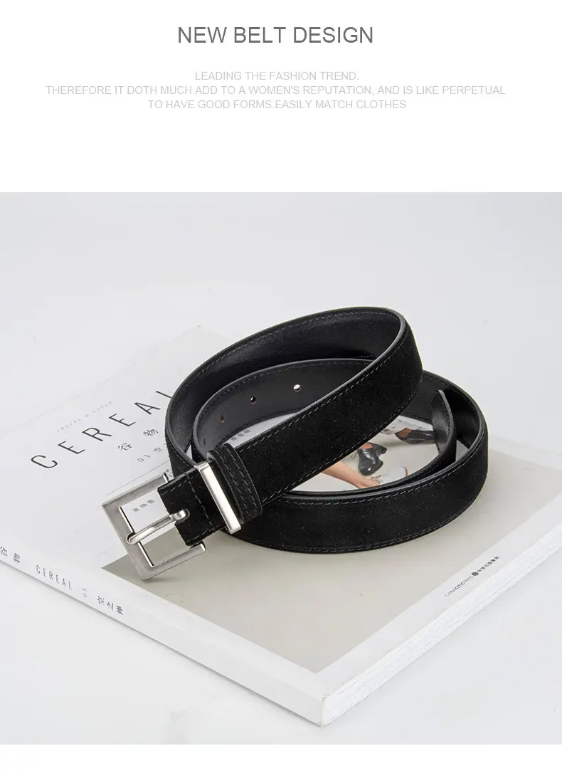 Women Cross-border Frosted Anti-velvet Pin Buckle Belt for Jeans Skirt โ feature 10