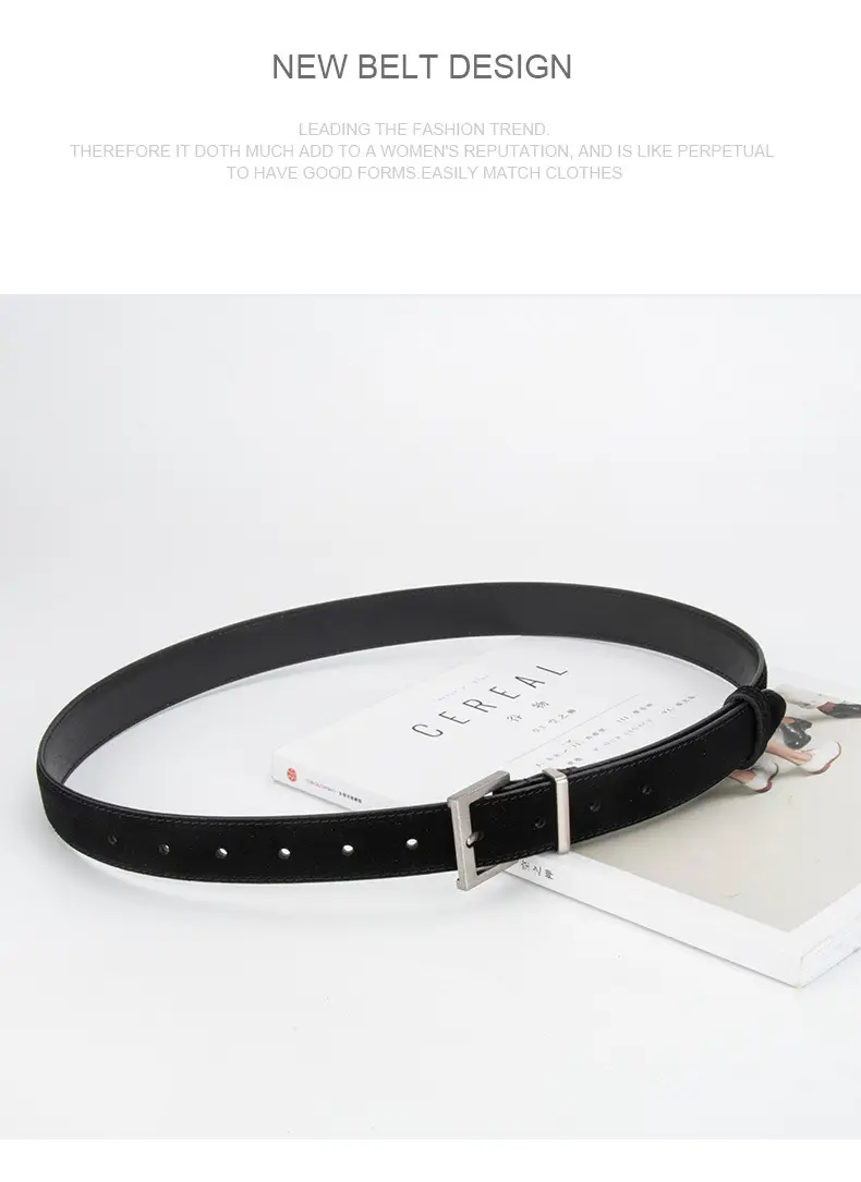 Women Cross-border Frosted Anti-velvet Pin Buckle Belt for Jeans Skirt โ feature 11