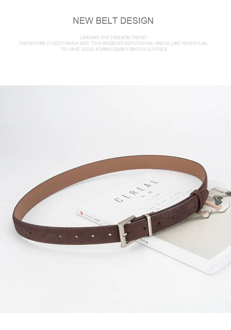 Women Cross-border Frosted Anti-velvet Pin Buckle Belt for Jeans Skirt โ feature 12