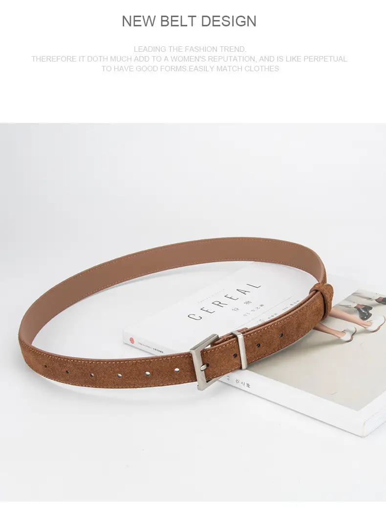 Women Cross-border Frosted Anti-velvet Pin Buckle Belt for Jeans Skirt โ feature 13