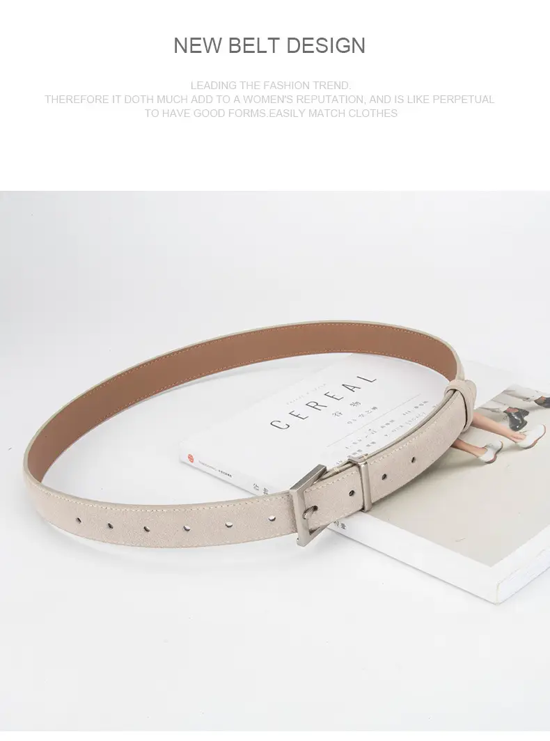 Women Cross-border Frosted Anti-velvet Pin Buckle Belt for Jeans Skirt โ feature 14
