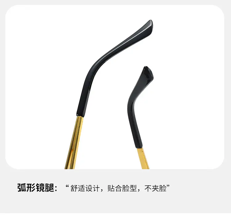 Men Square Rimless Blue Sunglasses European American Fashion — feature 9