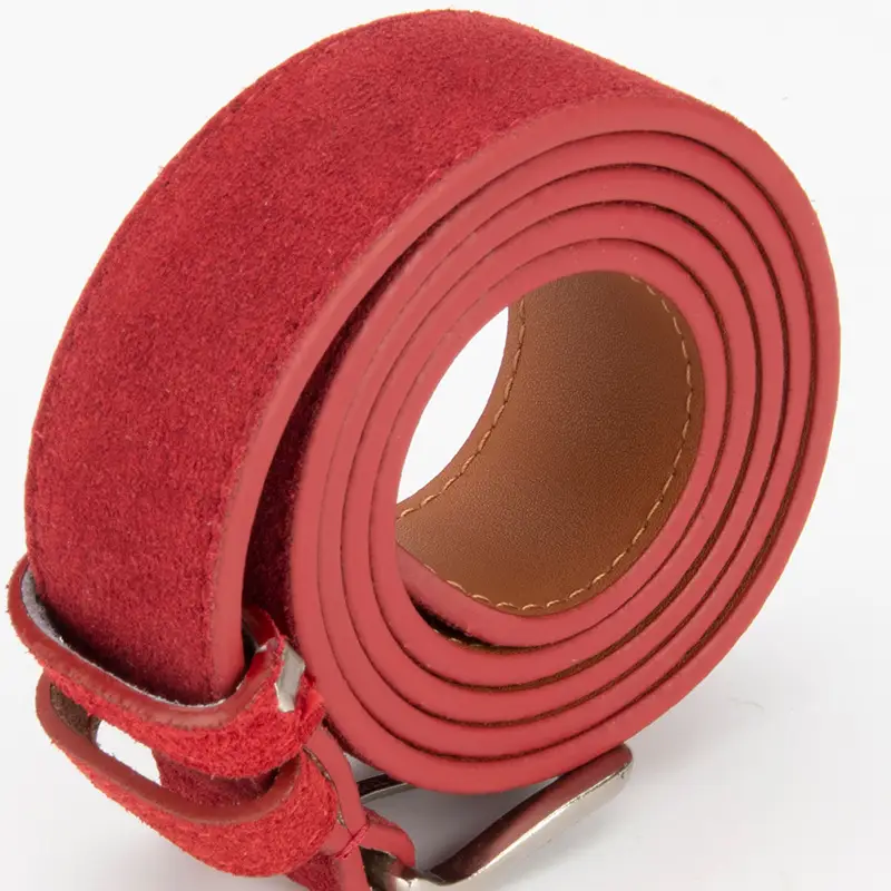 Women Retro Frosted Leather Belt Brown Pin Buckle