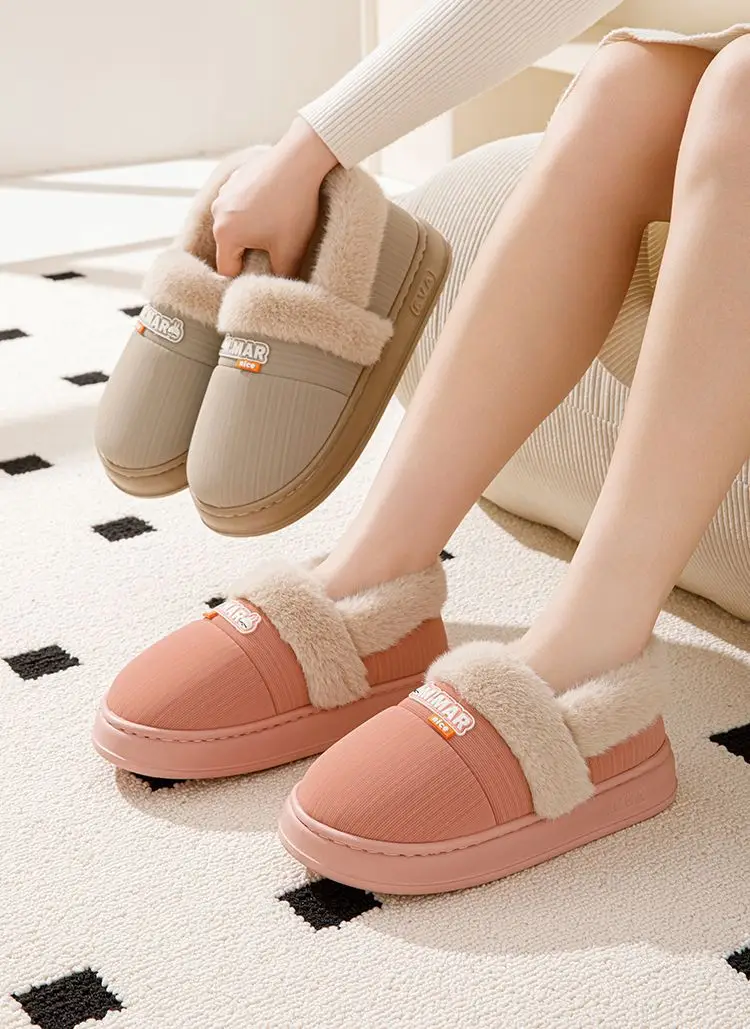 Bug Rabbit Bag with Cotton Slippers Women's Winter Home Room Warm Waterproof Cotton Slippers EVA Men's Winter — feature 12