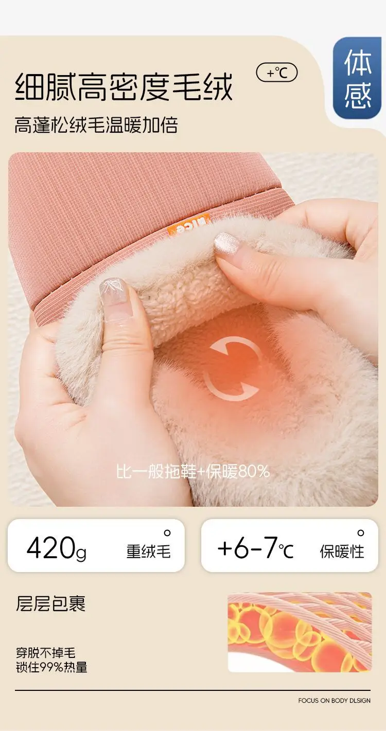 Bug Rabbit Bag with Cotton Slippers Women's Winter Home Room Warm Waterproof Cotton Slippers EVA Men's Winter — feature 3