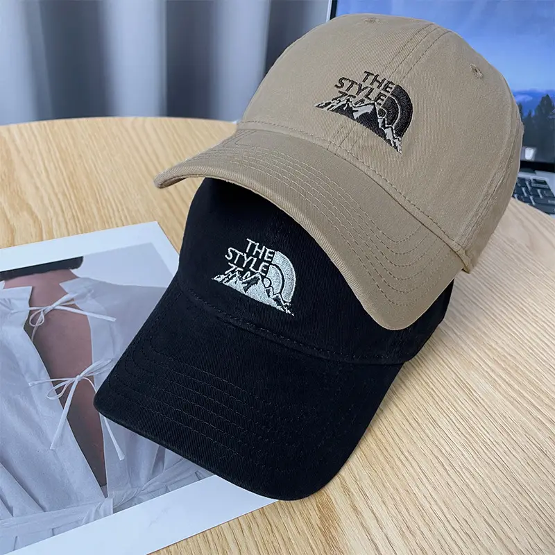 Beige Embroidered Baseball Cap Unisex Spring Autumn — feature 1