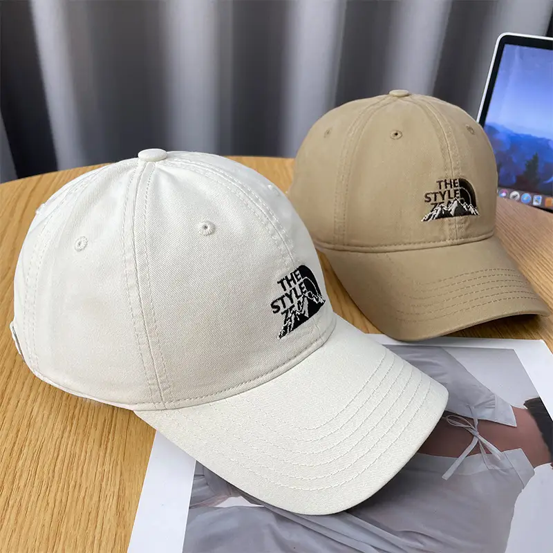 Beige Embroidered Baseball Cap Unisex Spring Autumn — feature 2