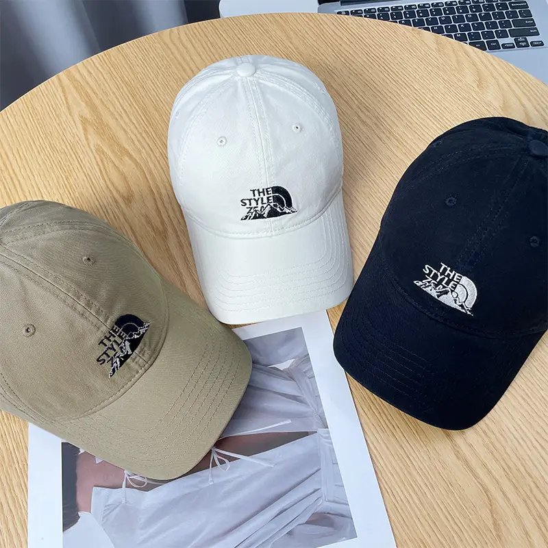 Beige Embroidered Baseball Cap Unisex Spring Autumn — feature 3