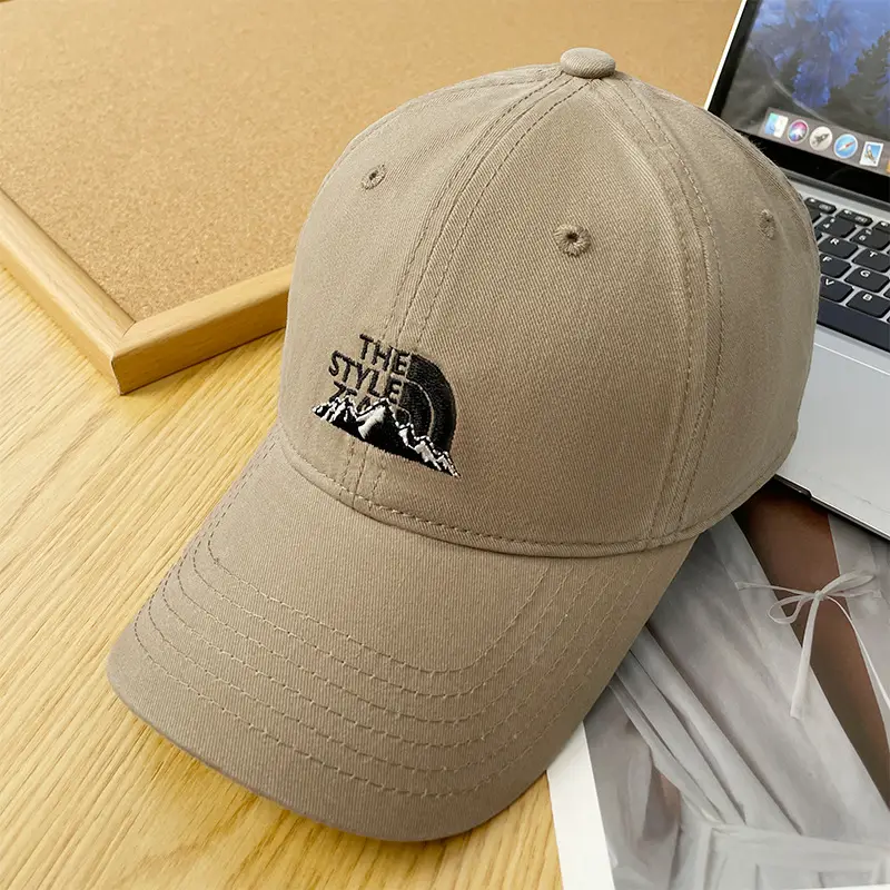 Beige Embroidered Baseball Cap Unisex Spring Autumn - Image 2