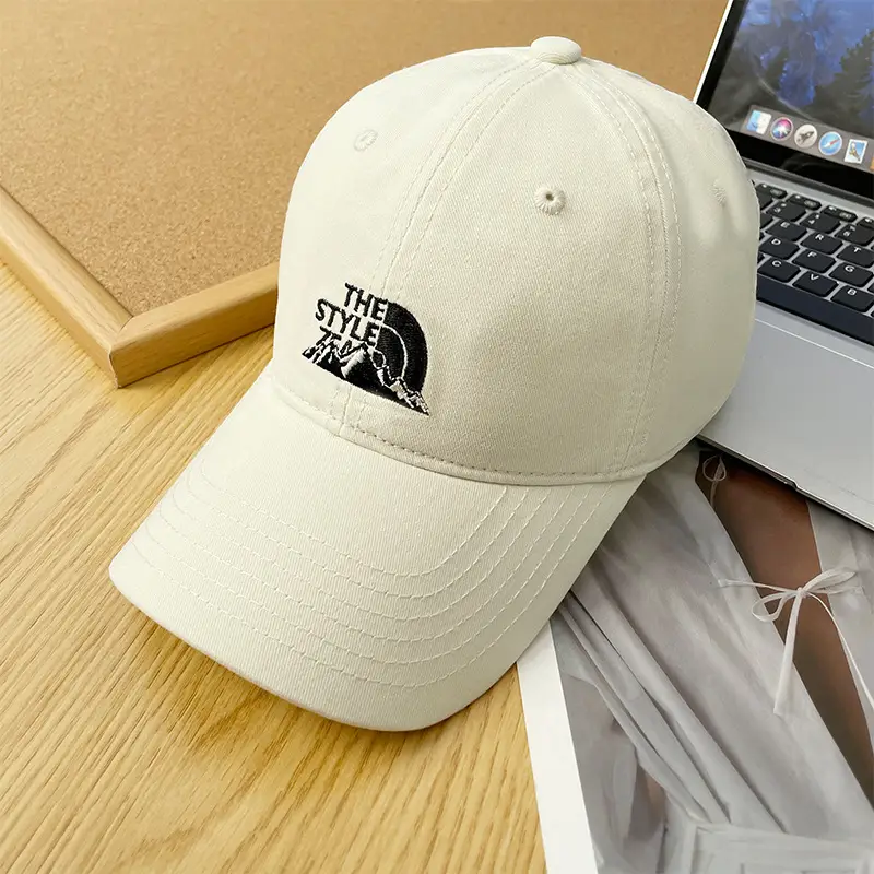 Beige Embroidered Baseball Cap Unisex Spring Autumn - Image 5
