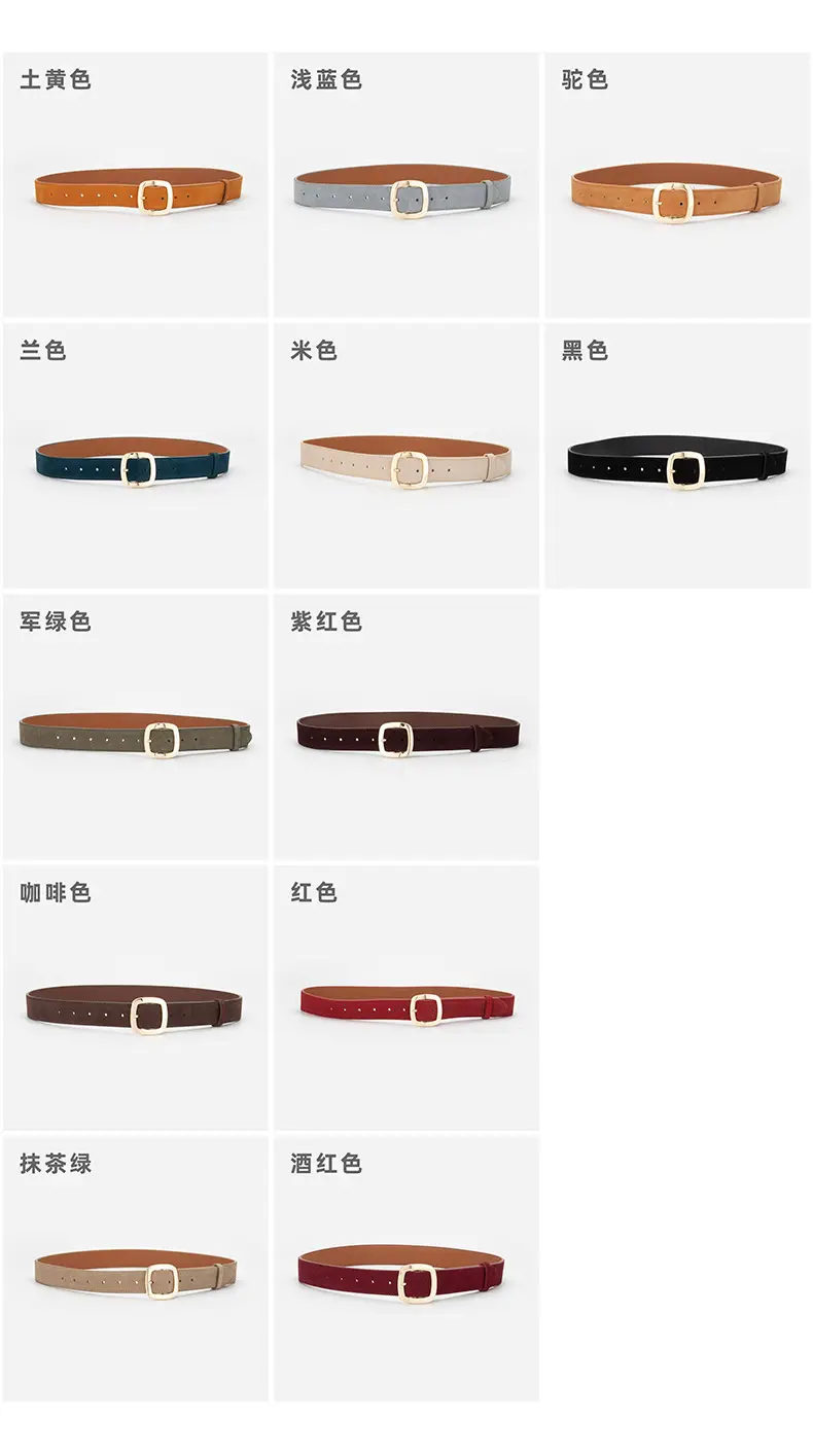 Vintage Red Leather Belt with Buckle for Women — feature 8