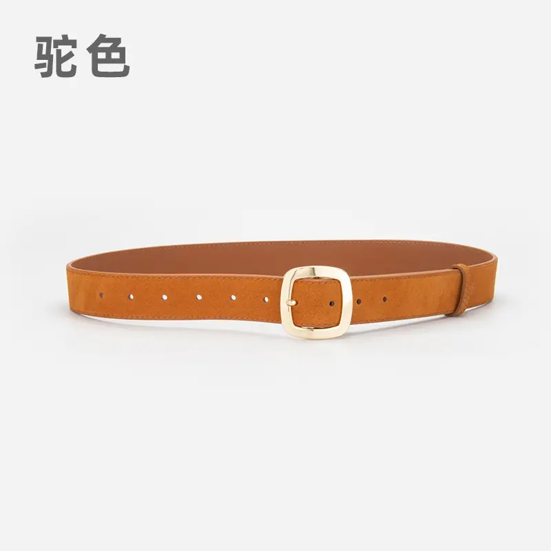 Vintage Red Leather Belt with Buckle for Women - Image 11