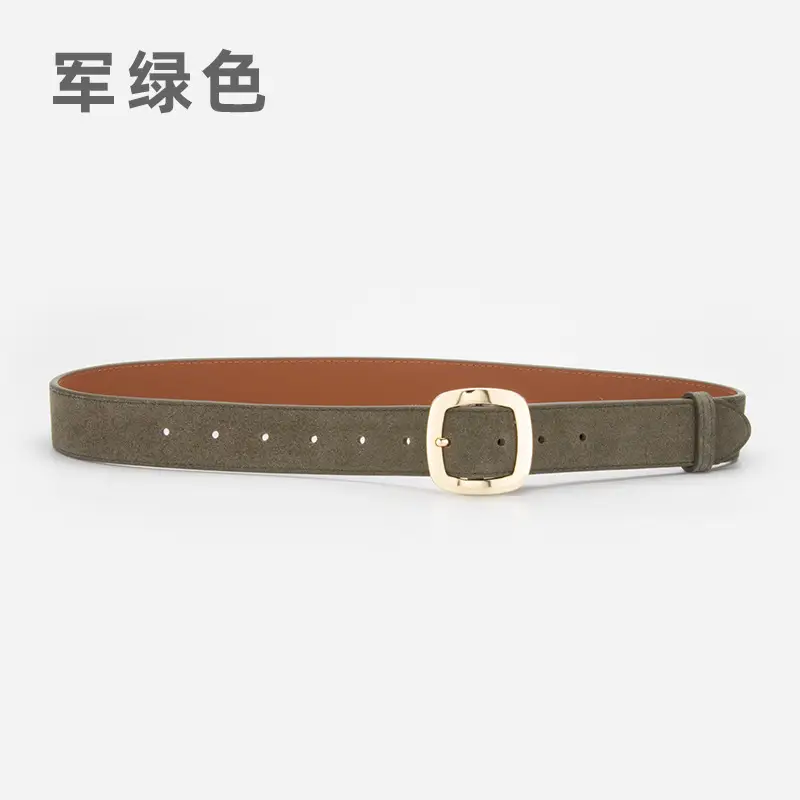 Vintage Red Leather Belt with Buckle for Women - Image 4
