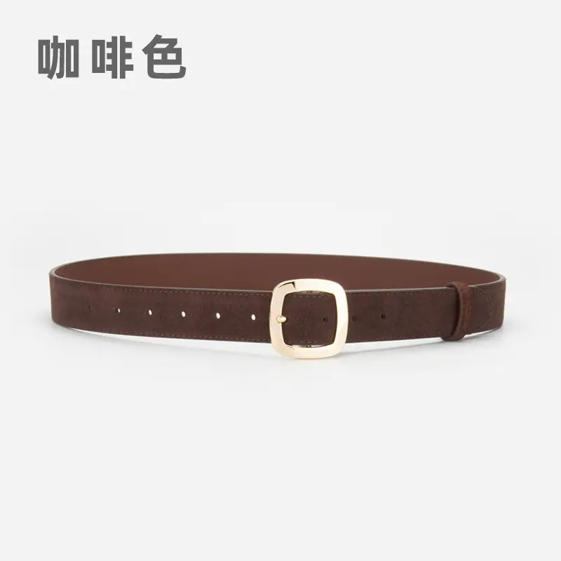 Vintage Red Leather Belt with Buckle for Women - Image 5