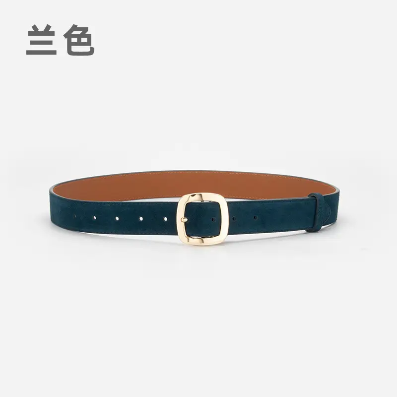 Vintage Red Leather Belt with Buckle for Women - Image 6