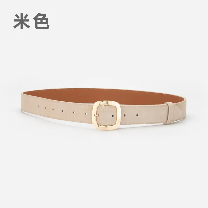 Vintage Red Leather Belt with Buckle for Women - Image 7