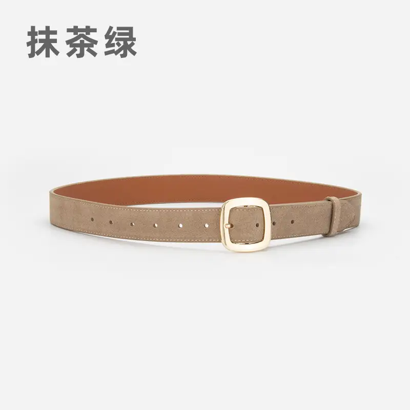 Vintage Red Leather Belt with Buckle for Women - Image 8