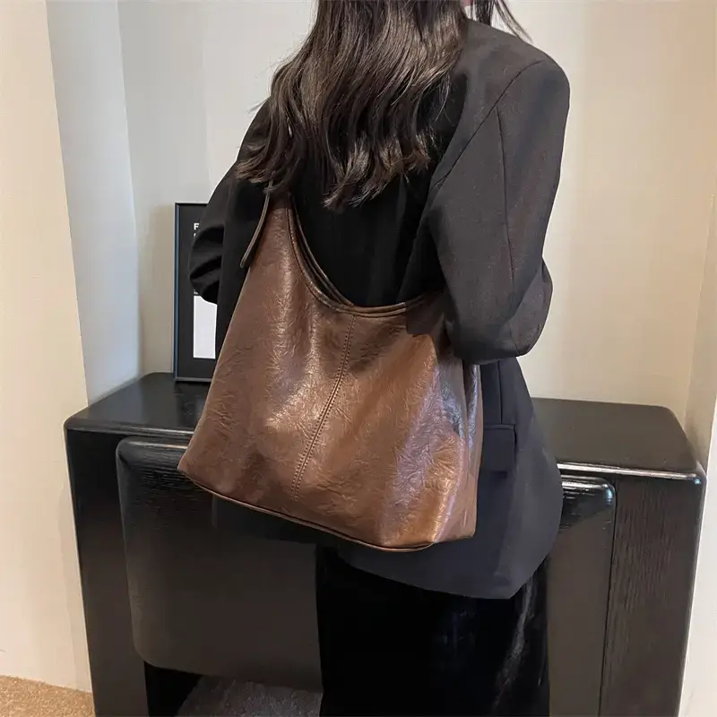 Brown Leather Crossbody Bag with Matching Pouch for Women - Image 8