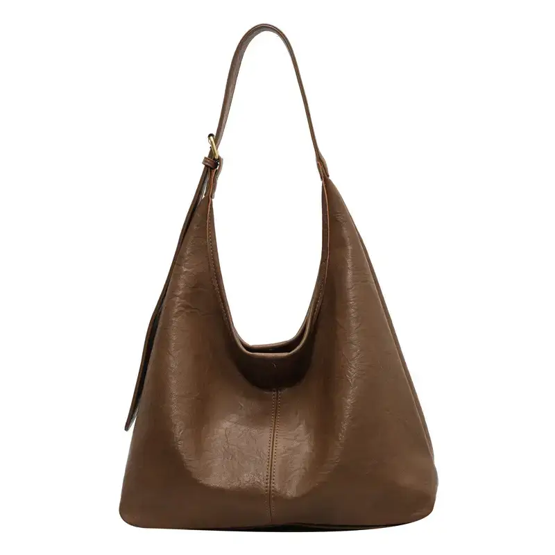 Brown Leather Crossbody Bag with Matching Pouch for Women - Image 9
