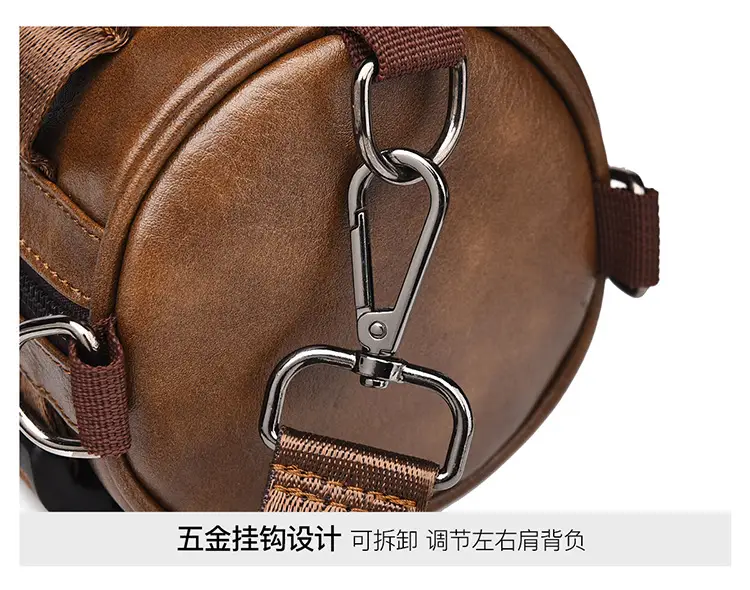 Men's Waterproof Crossbody Bag Brown Leather Large Capacity — feature 16