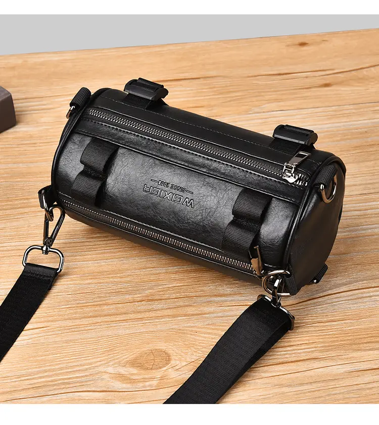 Men's Waterproof Crossbody Bag Brown Leather Large Capacity — feature 23