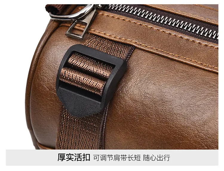 Men's Waterproof Crossbody Bag Brown Leather Large Capacity — feature 30
